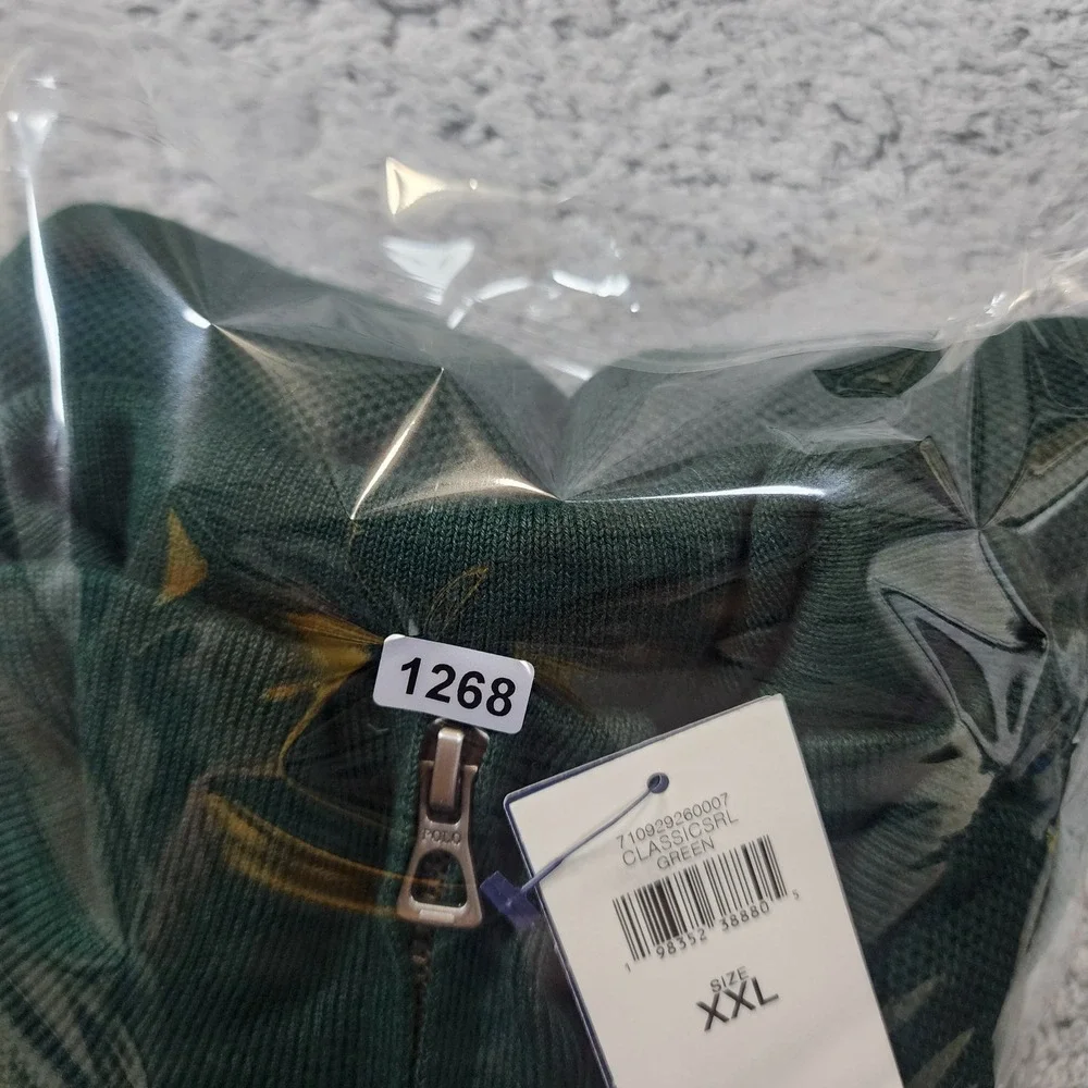 NEW Polo Ralph Lauren 1/4 Zip Sweater Mens XXL Green Classic Fit Cotton Pullover